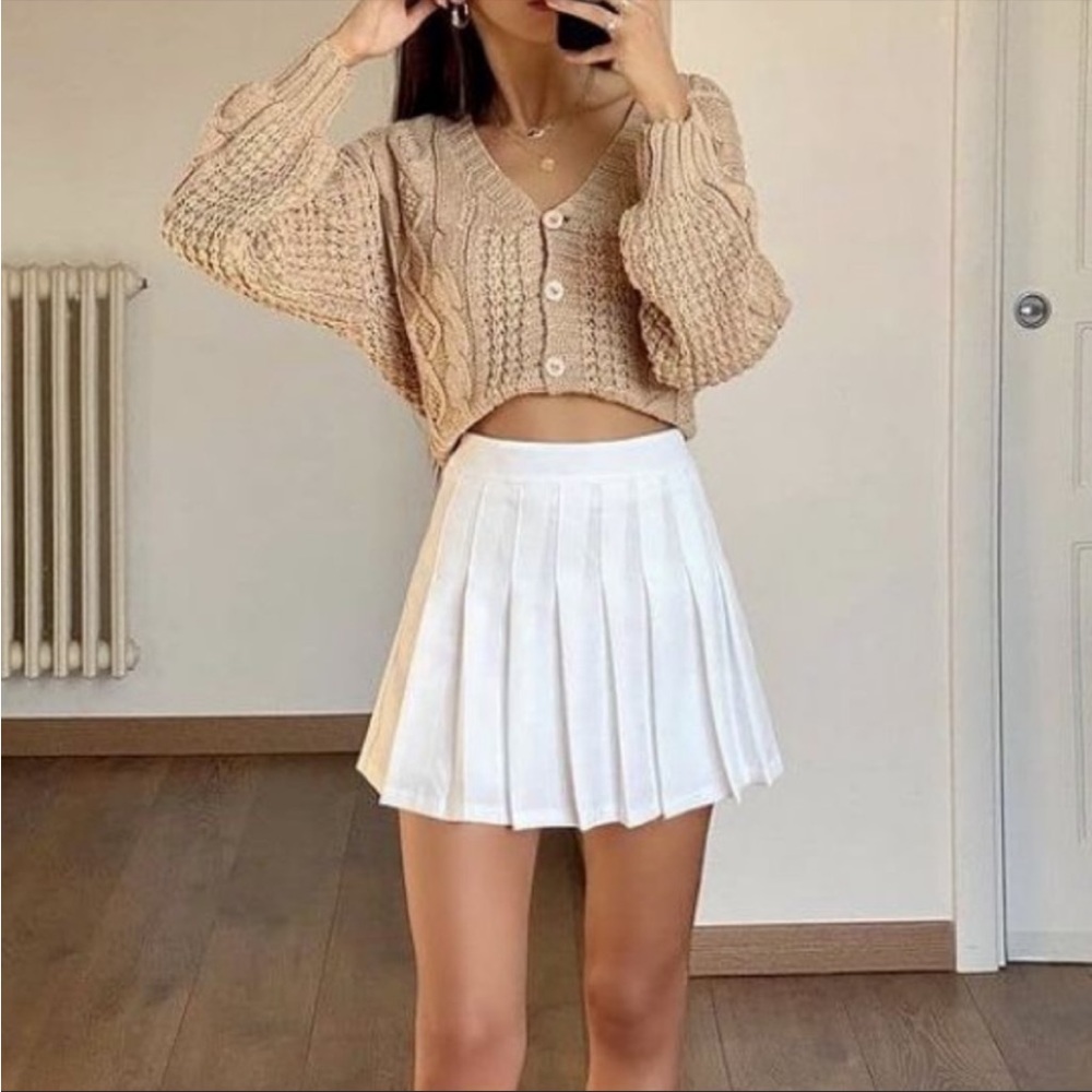 White Pleated Tennis Skirt